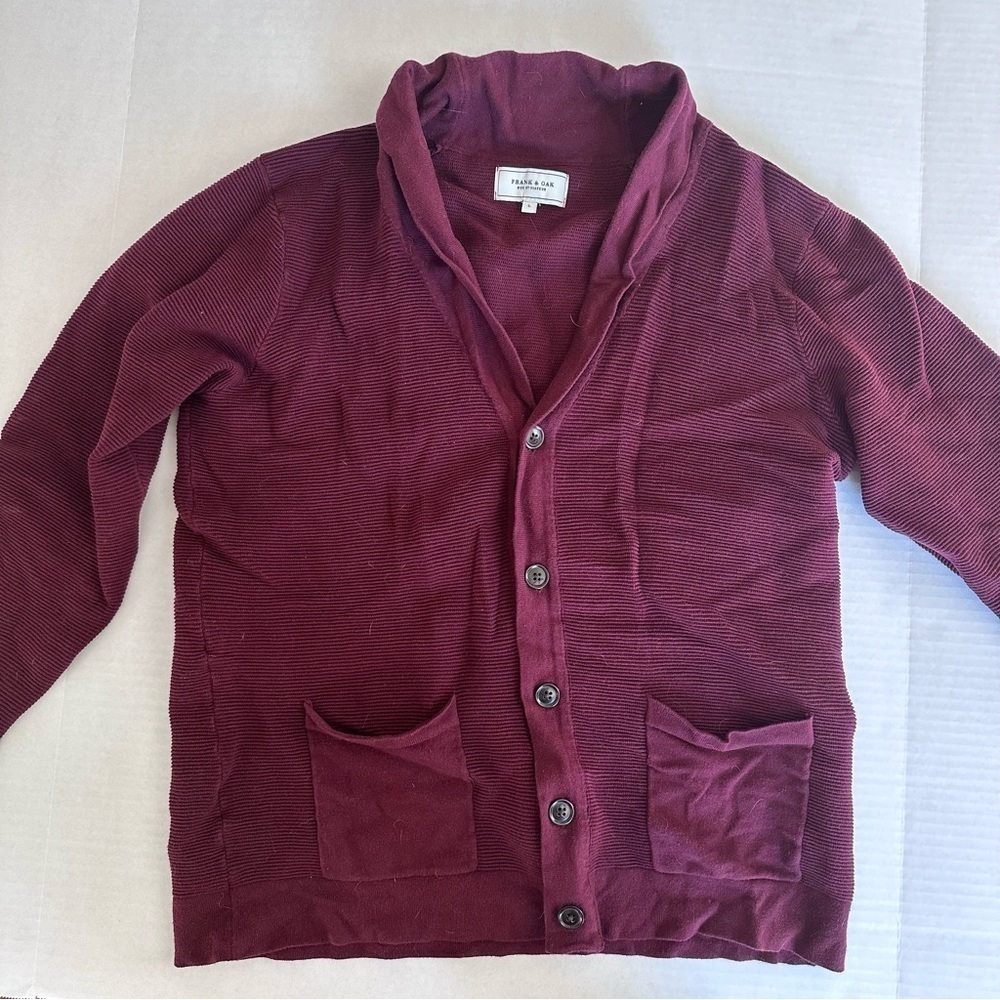 Frank & Oak Cotton Cardigan Blazer Size Large Jacket Sweatshirt Sweater
